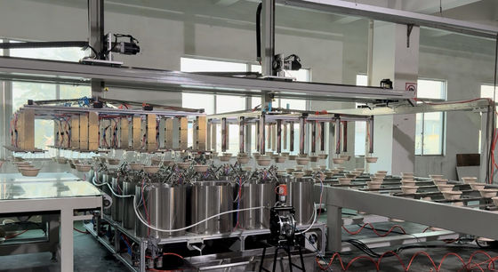Máy sơn hoàn toàn tự động dây chuyền sơn 24 trạm Spin cho sản phẩm đúc bột