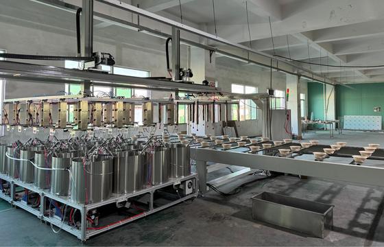 Dây chuyền sản xuất sơn phủ quay công suất cao cho bột giấy đúc - Hệ thống sơn phủ bên trong 24 trạm với các thông số tùy chỉnh
