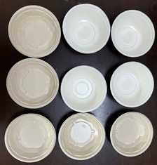 Bowl nắp thực phẩm đóng gói khay phủ cho nước dầu nóng bằng chứng sáu trạm quay phủ máy cho tre giấy đường