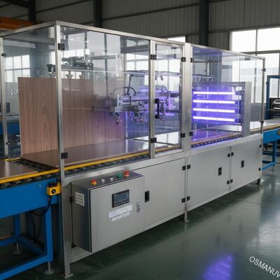Đường phủ phun sơn tia cực tím để hoàn thiện tấm nhựa và khắc phục ngay lập tức