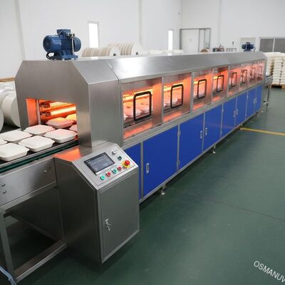 Máy làm khô IR Bagasse Pulp Molding 12 mét Hệ thống làm khô nhanh cho sản xuất thùng chứa thực phẩm