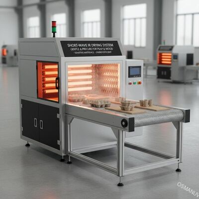 Hệ thống sấy IR sóng ngắn để sấy nhẹ nhàng và chính xác các sản phẩm bột giấy và gỗ nhạy cảm