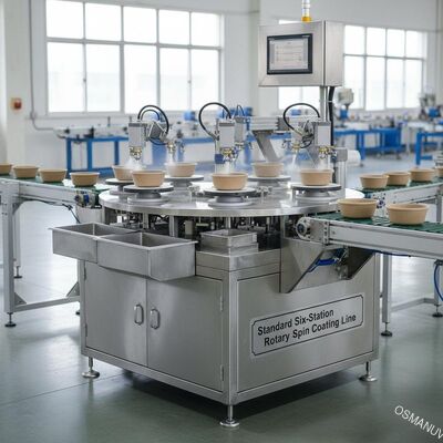 Dòng sơn vòng xoay sáu trạm tiêu chuẩn cho sơn chắn bên trong bột đúc