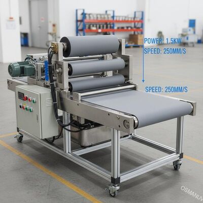 1.5KW 250mm Đường kính cuộn ngược Máy phủ cuộn băng tải phẳng