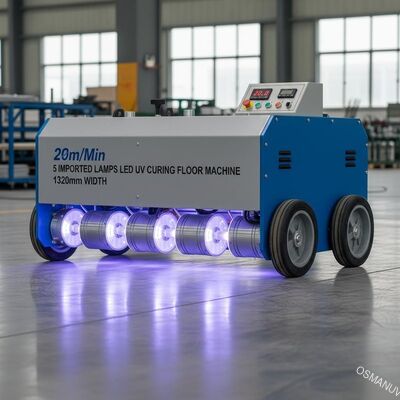 20m / phút 5 Đèn nhập khẩu Led Uv Máy xử lý sàn Uv Chiều rộng 1320mm