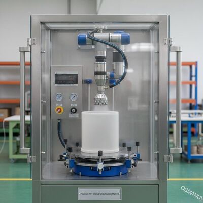 Máy sơn xịt bên trong độ chính xác 360 ° để đúc bột giấy thô, thùng chứa công nghiệp và các thành phần đồ nội thất - Độ dày sơn có thể tùy chỉnh 5-50 micron