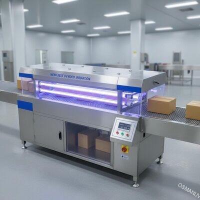 Lưới Belt Máy chiếu xạ thực phẩm UV 2KW cho thùng carton