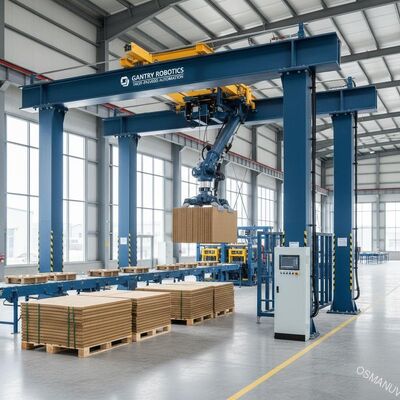 Máy robot cổng thép hạng nặng để xử lý các tấm và đúc bột.