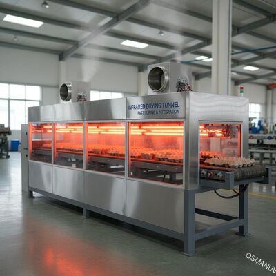 2.2-Meter Infrared Drying Tunnel for Water-Based Coatings on Pulp Moulding - Fast Curing & Integration - Đường hầm làm khô hồng ngoại 2 mét cho các lớp phủ dựa trên nước trên đúc bột giấy