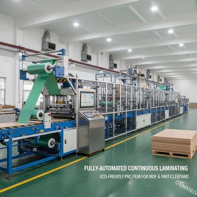 Dây chuyền sản xuất liên tục, tự động hoàn toàn để cán màng PVC thân thiện với môi trường | Thiết kế cho MDF và ván dăm