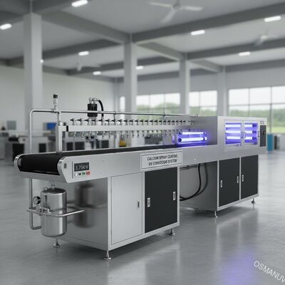 Máy sơn phủ canxi / Hệ thống băng tải Uv 1800mm Chiều dài 3,75KW
