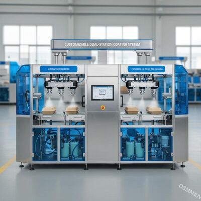 Hệ thống phủ hai trạm tùy chỉnh | Dành cho lớp phủ đồng đều bên trong của bao bì thực phẩm thân thiện với môi trường từ bột giấy