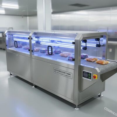Đường hầm khử trùng UV-C cho bao bì thực phẩm minh bạch và trái cây khô - Hệ thống Inline vận chuyển