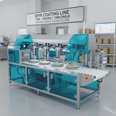 Dây chuyền tráng phủ quay cho bộ đồ ăn thân thiện với môi trường | Giải pháp tráng phủ bên trong chính xác