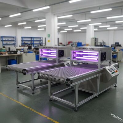 Hai hệ thống băng tải Uv chữa cháy bằng đèn 6.8KW Tổng công suất làm mát không khí
