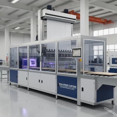 Dây chuyền tráng phủ rèm tốc độ cao cho đồ nội thất tấm phẳng - Giải pháp hoàn thiện chính xác