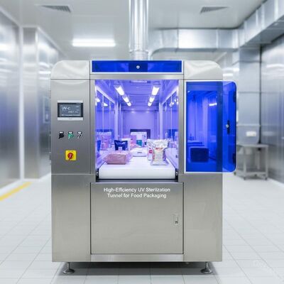 Đường dẫn khử trùng tia cực tím hiệu quả cao UV-C (253,7 nm) cho bao bì thực phẩm. 99,9% loại bỏ mầm bệnh.