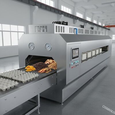 Đường hầm làm khô vi sóng công nghiệp để đúc bột và thực phẩm lớn - Hệ thống vận chuyển liên tục