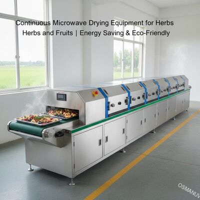 Thiết bị sấy microwave liên tục cho thảo mộc và trái cây tiết kiệm năng lượng và thân thiện với môi trường