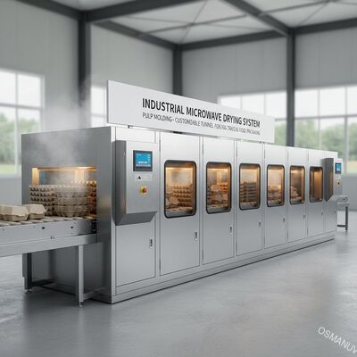 Máy sấy vi sóng công nghiệp để đúc bột - Hệ thống đường hầm tùy chỉnh cho khay trứng và bao bì thực phẩm