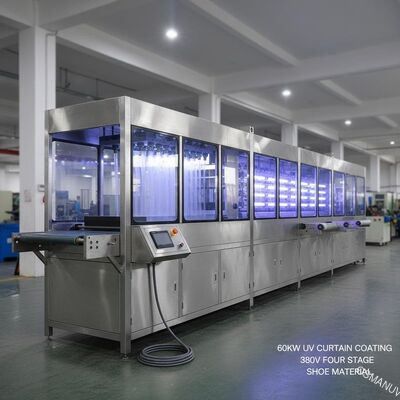 Máy phủ rèm 60KW Uv 380V Vận chuyển bốn giai đoạn cho vật liệu giày