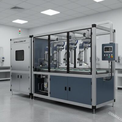 Đường phủ phun siêu âm chính xác với phun đa trạm và kiểm soát nhiệt độ và độ ẩm