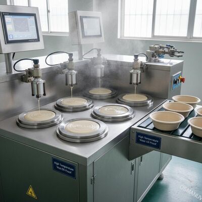 Fiber Bowl Tray Coating For High Temperature Water Hot Oil Proof Six Station Spin Coating Machine For Bamboo Paper Sugar Cane (Máy phủ vỏ vỏ vỏ vỏ vỏ bằng sợi cho nhiệt độ cao, chống dầu nóng, chống nước nóng)