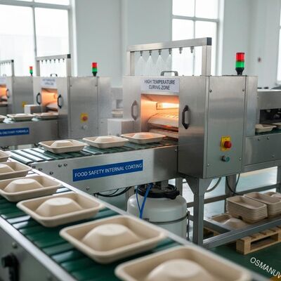 Dầu nước nóng nhiệt độ cao chứng minh an toàn thực phẩm đồ dùng trên bàn khay chén lớp phủ bên trong dây chuyền sản xuất cho đúc giấy