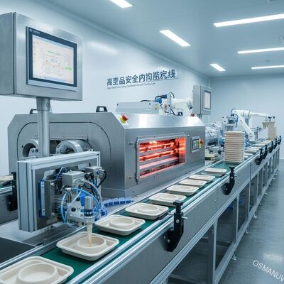 Dây chuyền sản xuất lớp phủ bên trong cho khay, bát đĩa an toàn thực phẩm tốc độ cao cho khuôn bột giấy