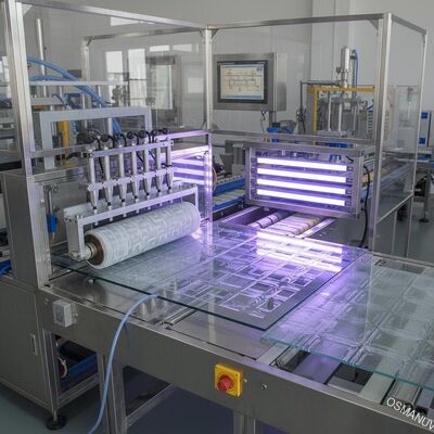Đường dây sản xuất lớp phủ UV Uv đúc bằng keo UV cho tấm acrylic thủy tinh