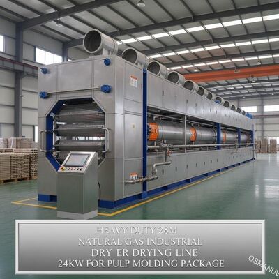 Dây chuyền sấy công nghiệp khí đốt tự nhiên 28m công suất lớn 24kw dùng cho đóng gói khuôn bột giấy