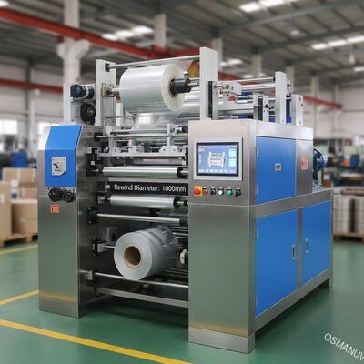 Hệ thống điều khiển PLC Máy làm mỏng phim 3000KG cho đường kính cuộn lại lớn 1000mm
