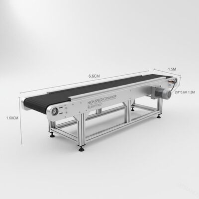 Máy dây chuyền vận chuyển tốc độ cao 2m * 0,6m * 1,5m với dây chuyền cao su