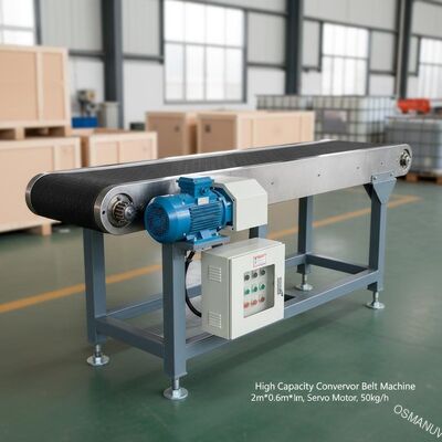 Máy dây chuyền vận chuyển công suất cao 2m * 0.6m * 1.5m với động cơ servo với 50kg / h