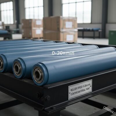 Các con lăn vận chuyển hạng nặng mạnh mẽ với tốc độ lăn 0-20m/min và sơn vật liệu phủ