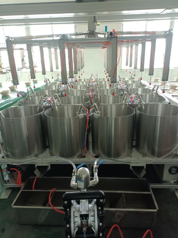 Dây chuyền tráng phủ quay bên trong cho sản phẩm đúc bột giấy - Hệ thống tráng phủ chính xác hoàn toàn tự động