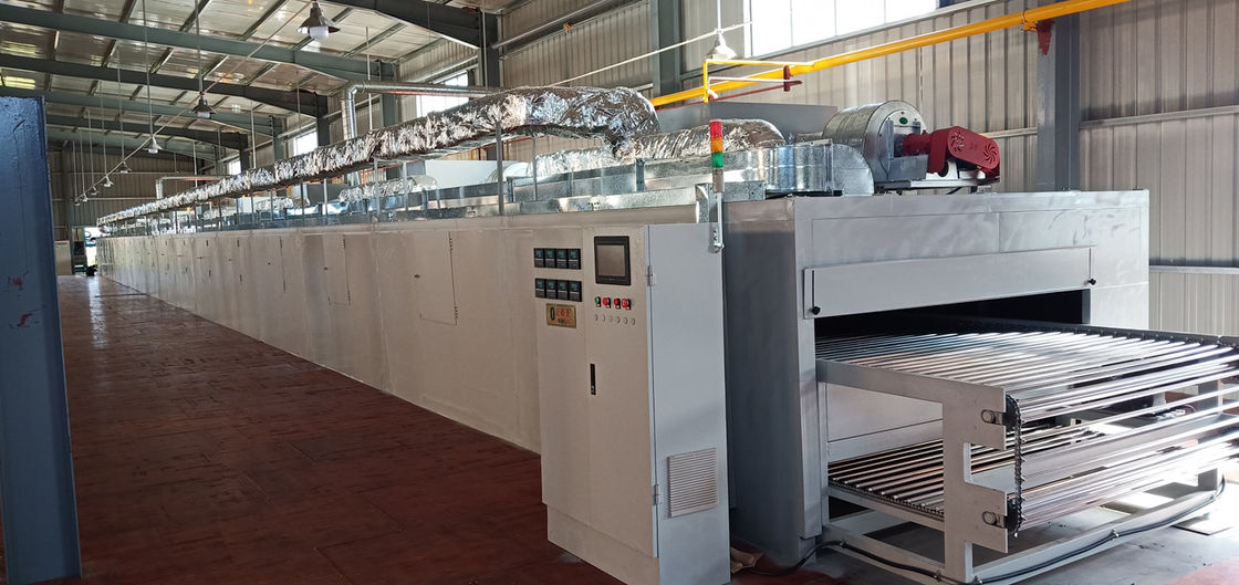 Dây chuyền sấy công nghiệp khí đốt tự nhiên 28m công suất lớn 24kw dùng cho đóng gói khuôn bột giấy