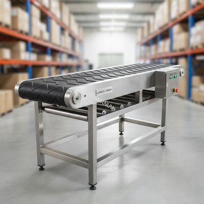 Transport Conveyor Belt Machine With Stainless Steel Rubber Belt 50kg/h Capacity