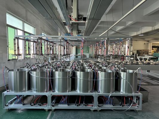 Đường phủ xoay 24 trạm cho lớp phủ bên trong đúc bột giấy. Hệ thống sản xuất tự động khối lượng lớn.