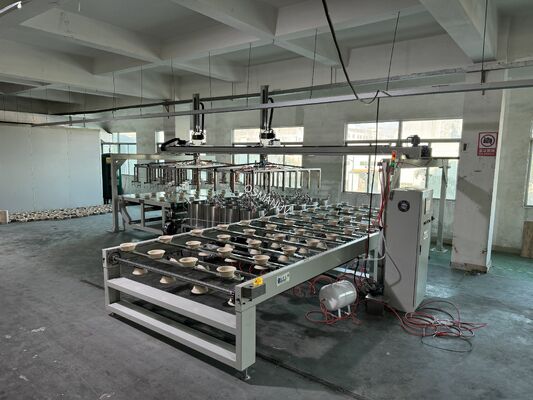 Dây chuyền sơn phủ quay 24 trạm cho khuôn bột giấy với tốc độ tùy chỉnh và sấy tích hợp